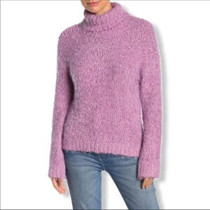 Abound Fuzzy Turtleneck Sweater Eyelash Lavender M